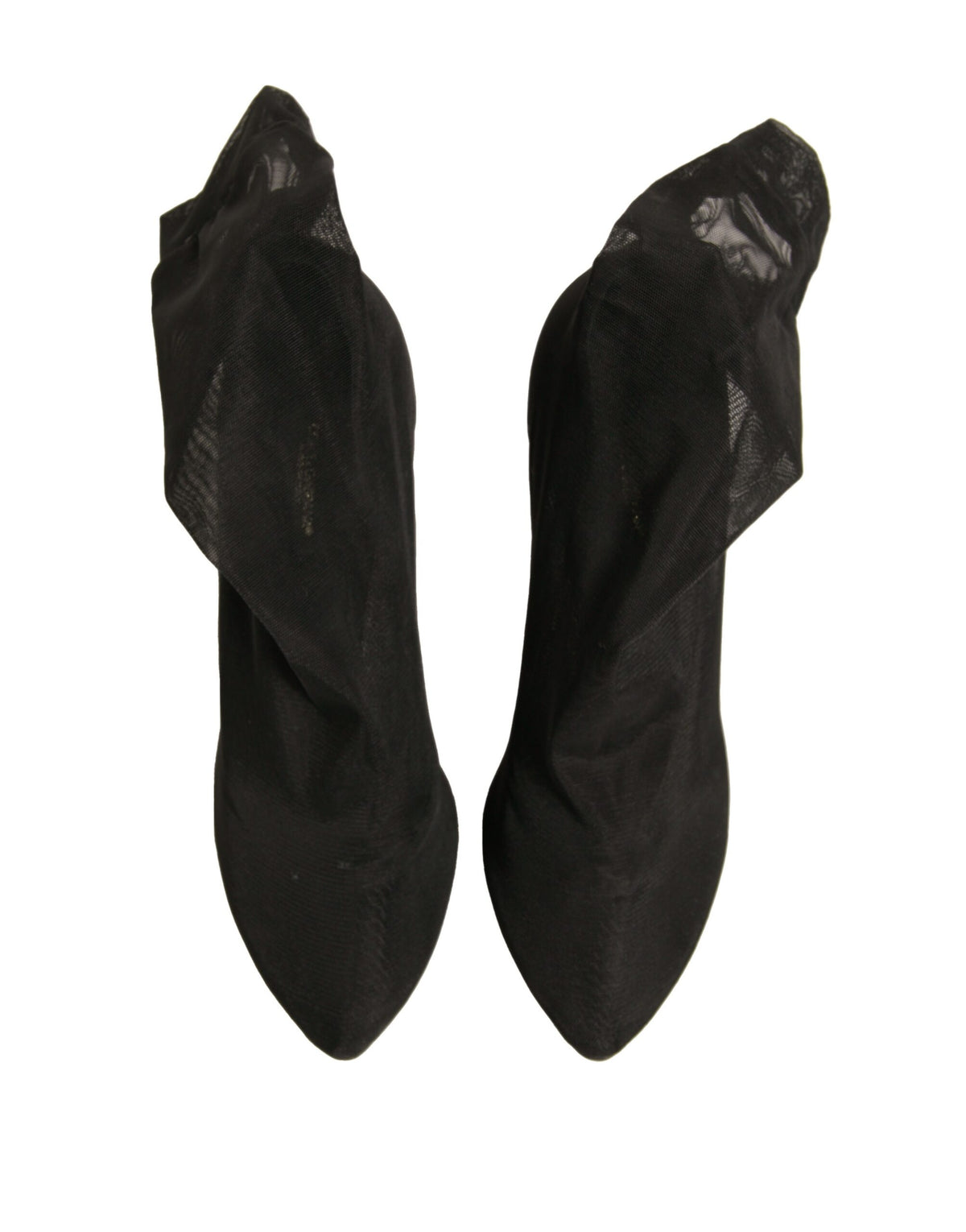 Dolce & Gabbana Black Silk Mesh Sock Style Heels Boots