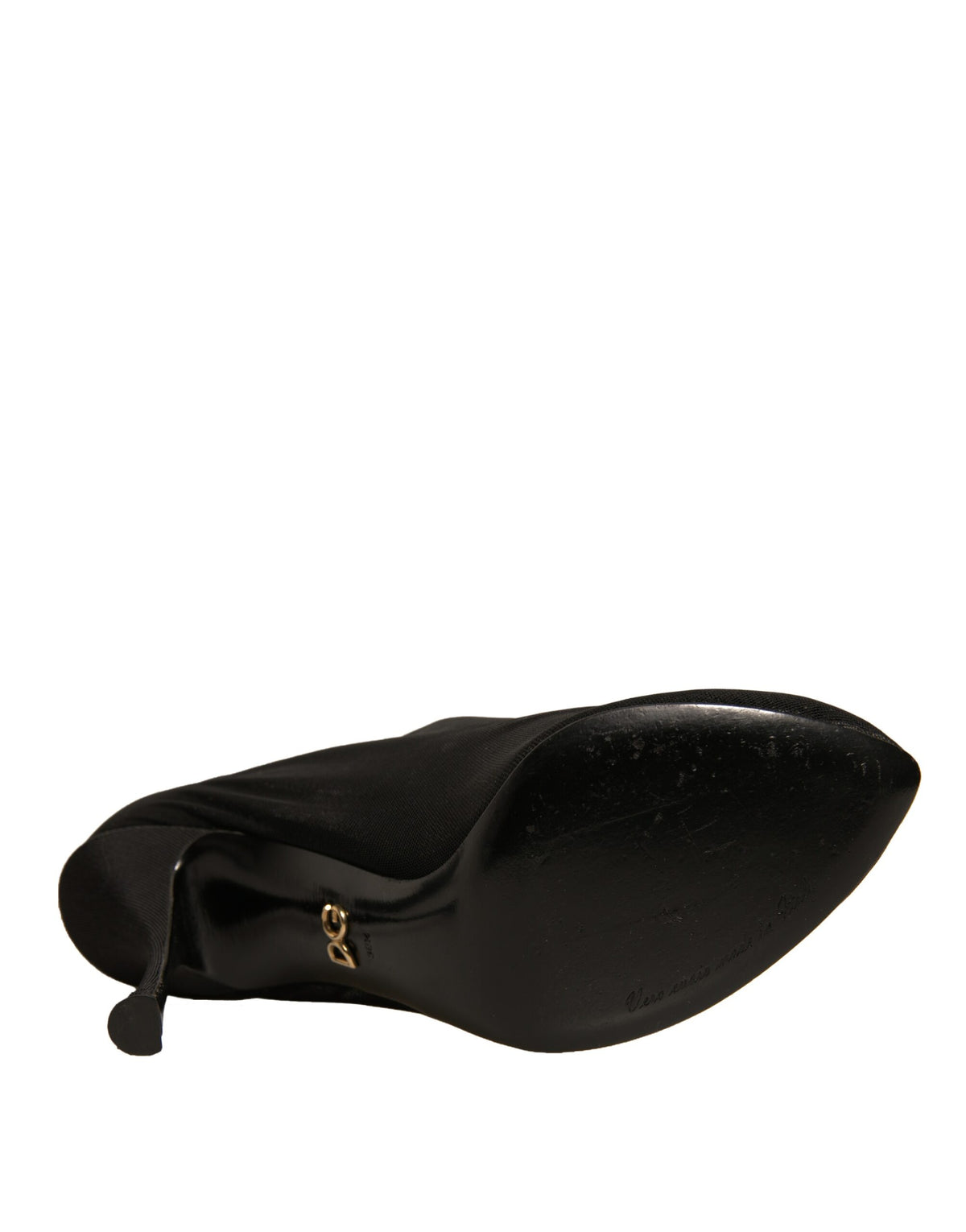 Dolce & Gabbana Black Silk Mesh Sock Style Heels Boots