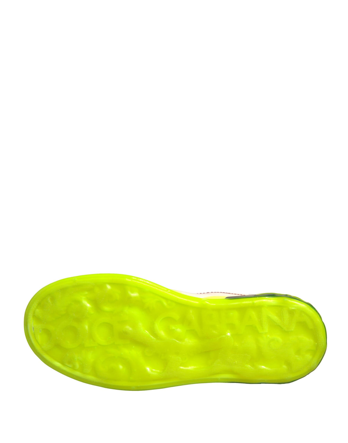 Dolce & Gabbana Portofino Sneakers en Cuir Blanc Jaune