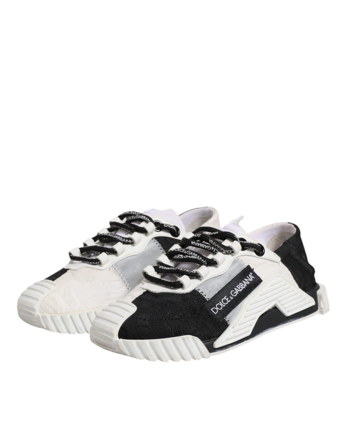 Dolce & Gabbana NS1 White Black Low Top Sneakers