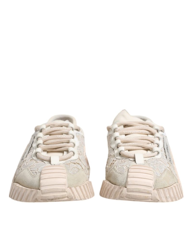Dolce & Gabbana White Lace NS1 Low Top Sneakers