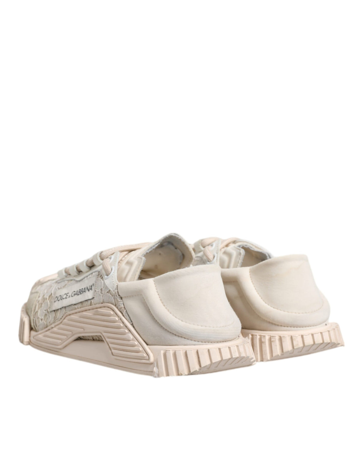 Dolce & Gabbana White Lace NS1 Low Top Sneakers