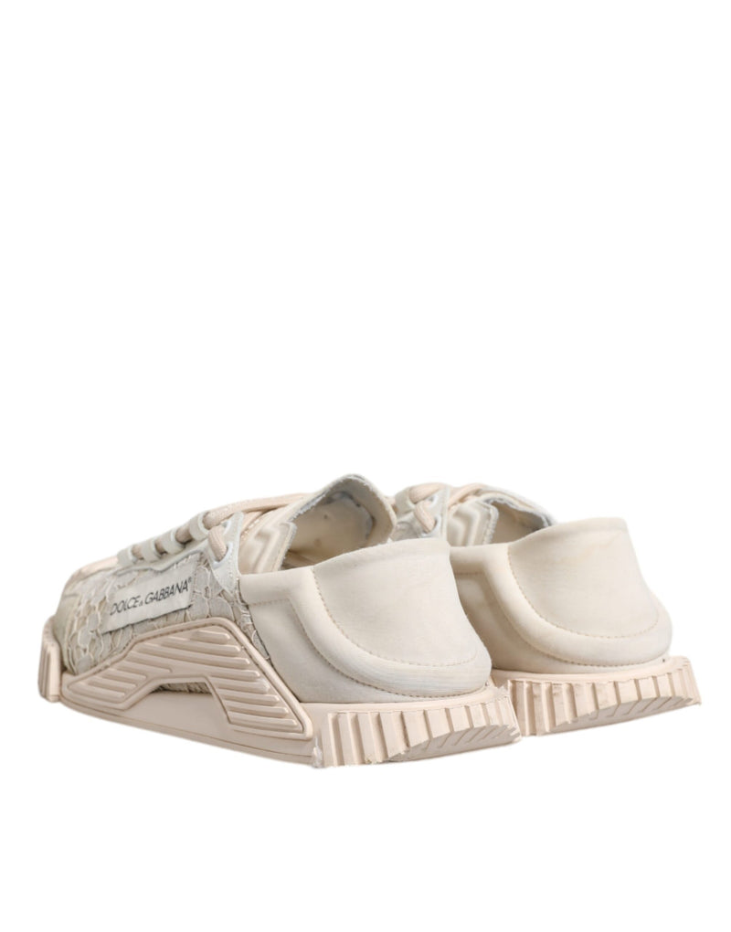 Dolce & Gabbana White Lace NS1 Low Top Sneakers