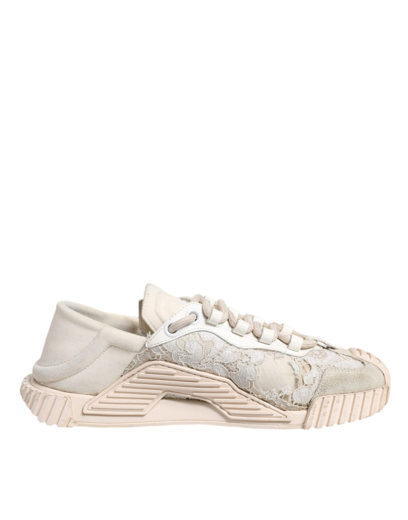 Dolce & Gabbana White Lace NS1 Low Top Sneakers