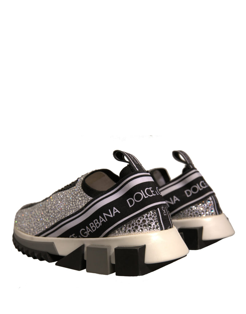 Dolce & Gabbana Sorrento Sneakers avec Strass Argentés