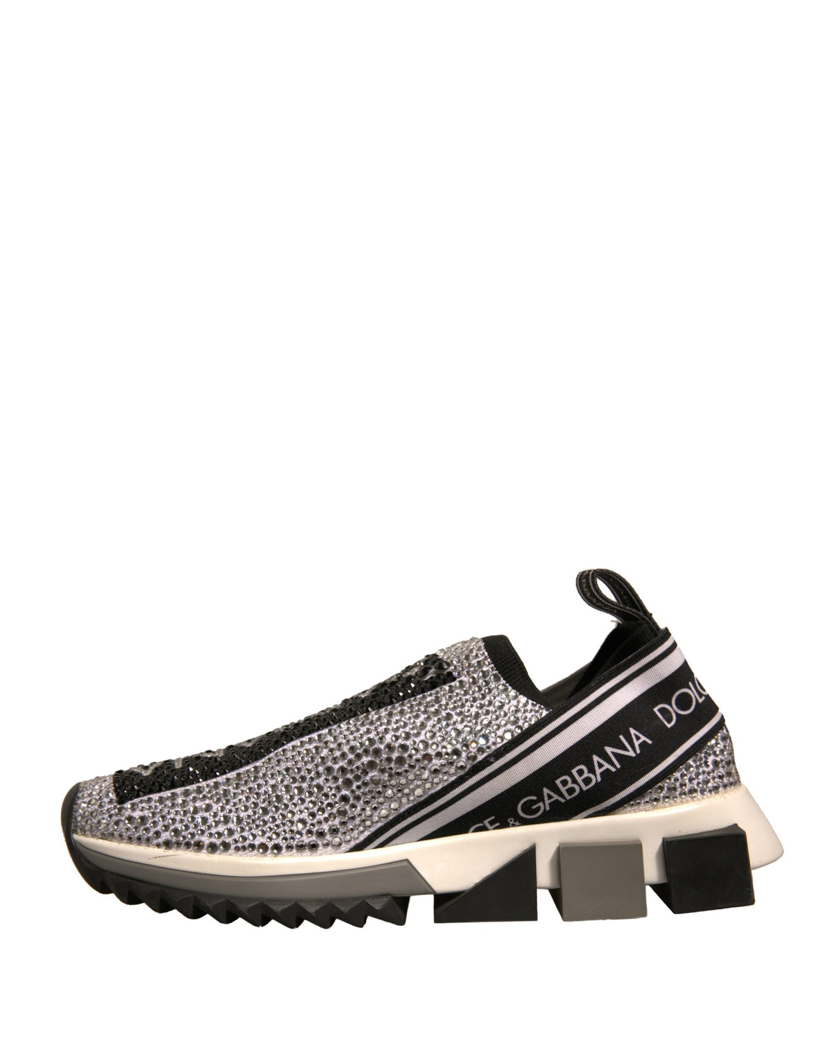 Dolce & Gabbana Sorrento Sneakers avec Strass Argentés