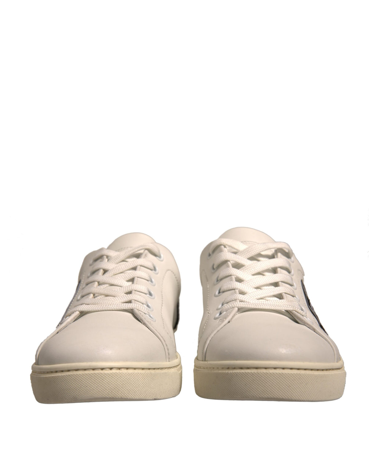 Dolce & Gabbana White Suede Leather Low Top Sneakers