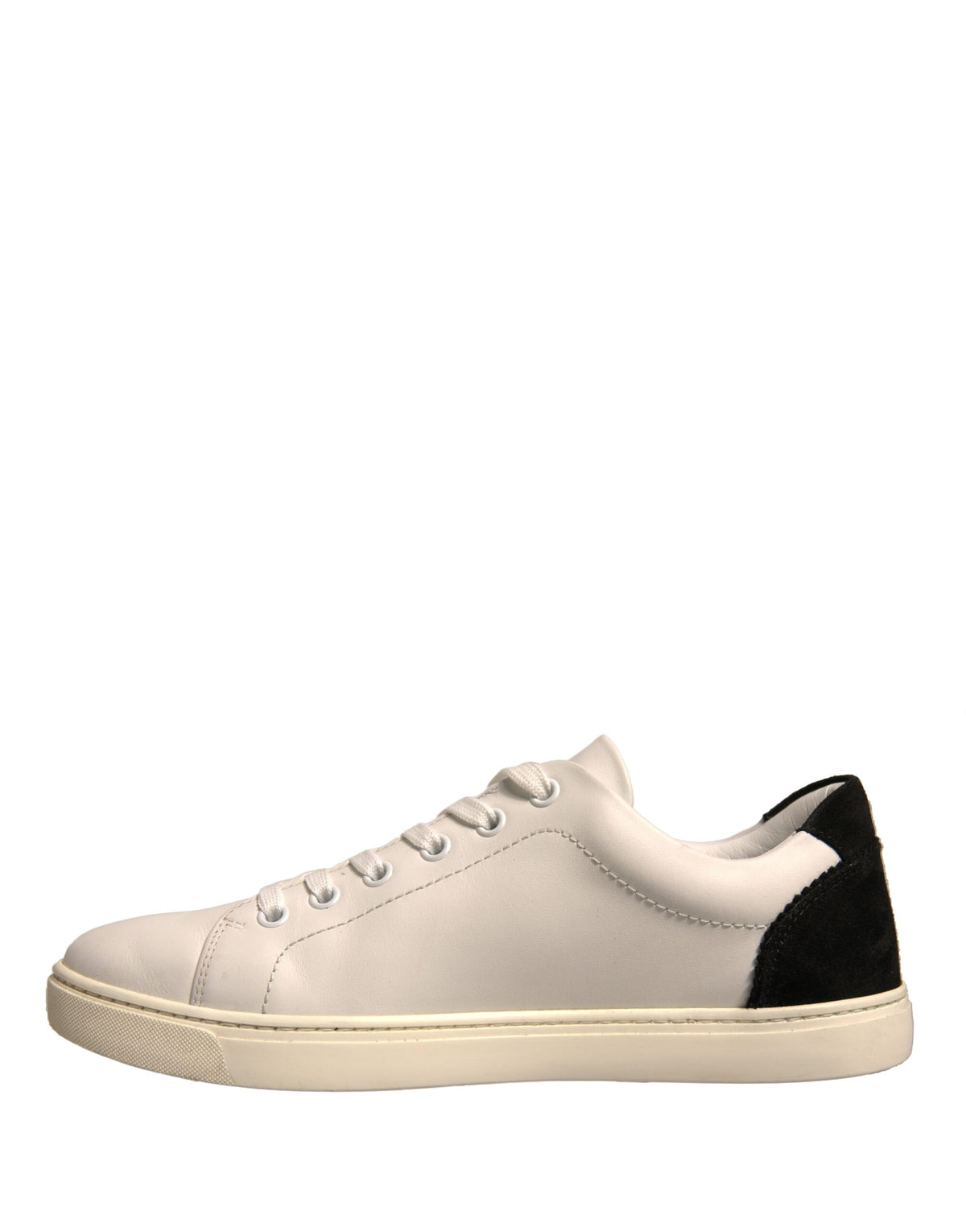 Dolce & Gabbana White Suede Leather Low Top Sneakers