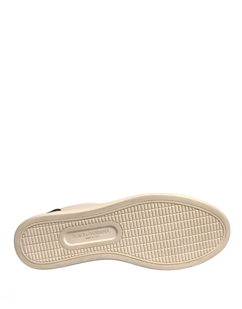 Dolce & Gabbana White Suede Leather Low Top Sneakers