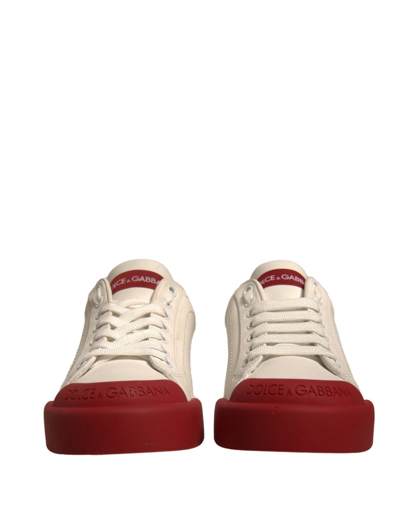 Dolce & Gabbana Portofino Sneakers - White Leather with Logo