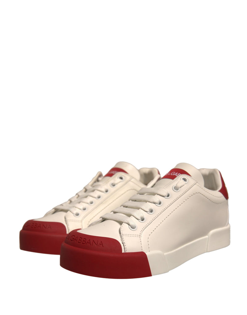 Dolce & Gabbana Portofino Sneakers - White Leather with Logo