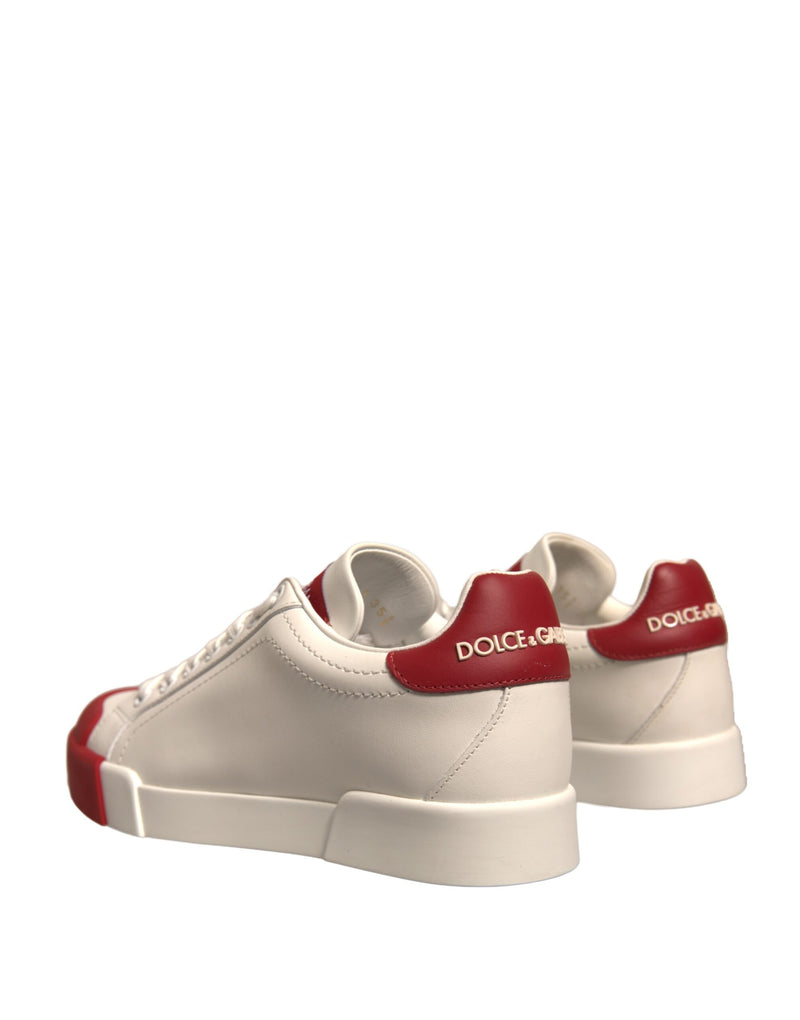 Dolce & Gabbana Portofino Sneakers - White Leather with Logo