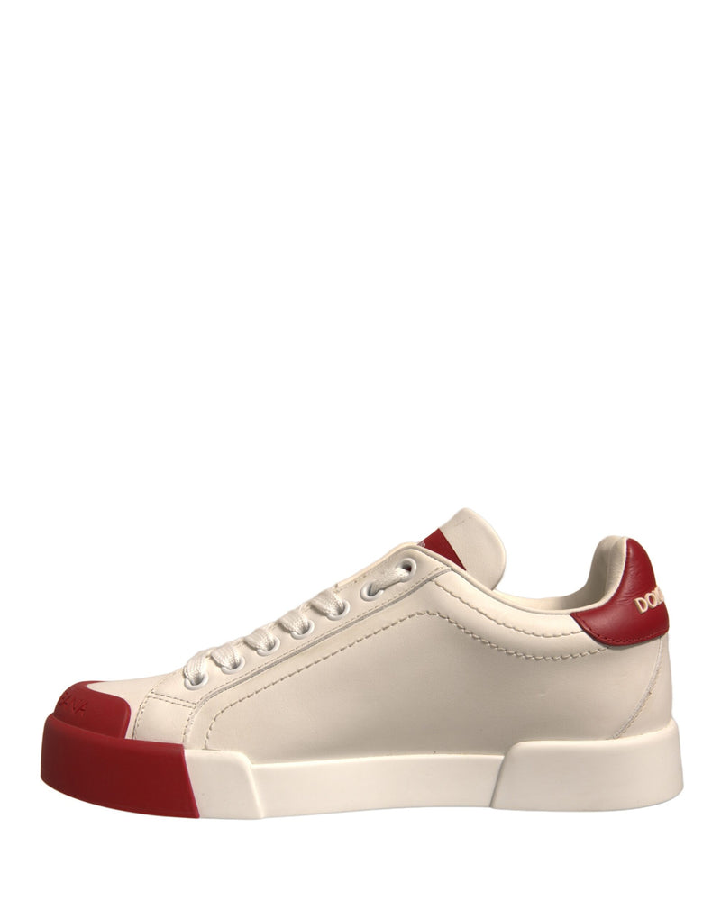 Dolce & Gabbana Portofino Sneakers - White Leather with Logo