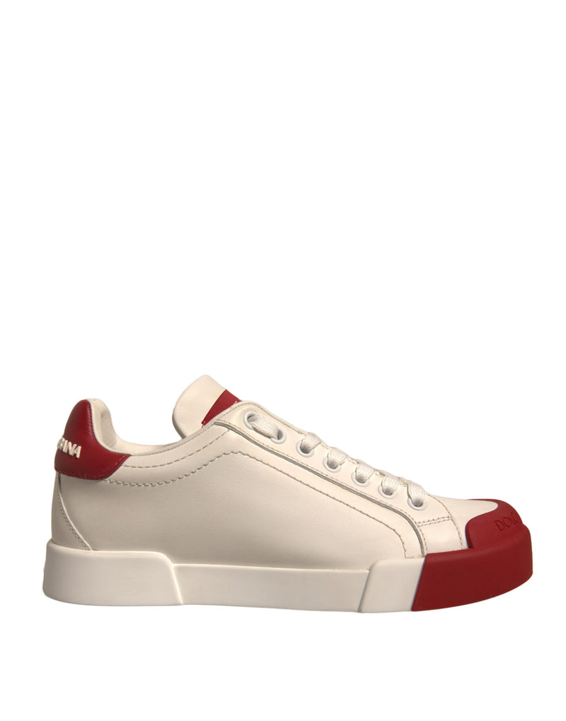 Dolce & Gabbana Portofino Sneakers - White Leather with Logo