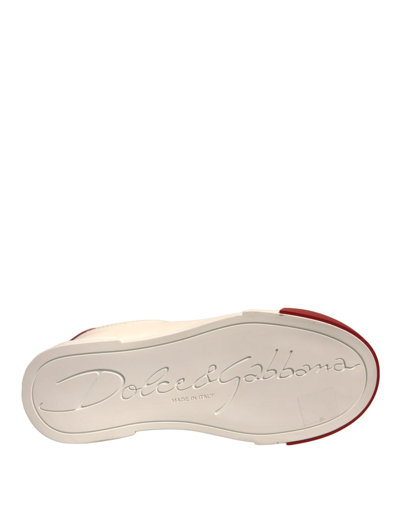 Dolce & Gabbana Portofino Sneakers - White Leather with Logo