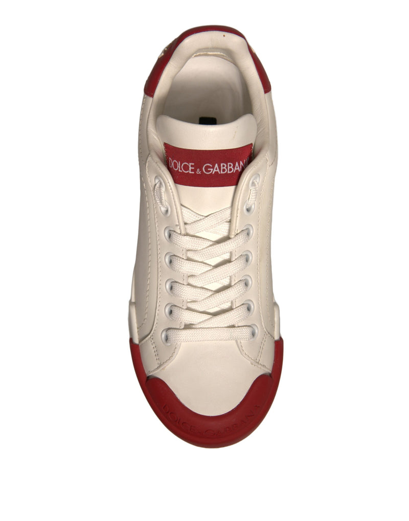 Dolce & Gabbana Portofino Sneakers - White Leather with Logo