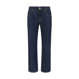 7FOR Blue Cotton Straight-Leg Jeans for Men - Stylish Comfort