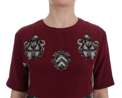 Dolce & Gabbana Rode Ridderprint Zijden Blouse T-shirt