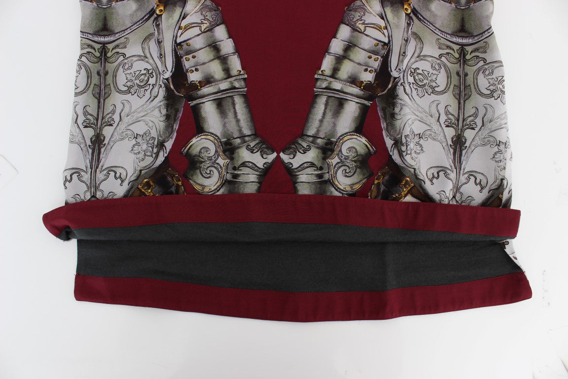 Dolce & Gabbana Rode Ridderprint Zijden Blouse T-shirt