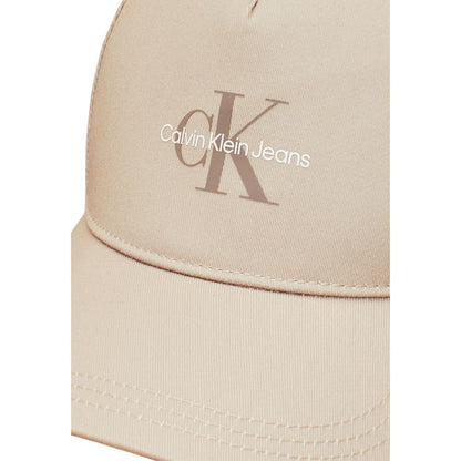 Calvin Klein Jeans Beige Gerecycled Polyester Petten Honkbalpet