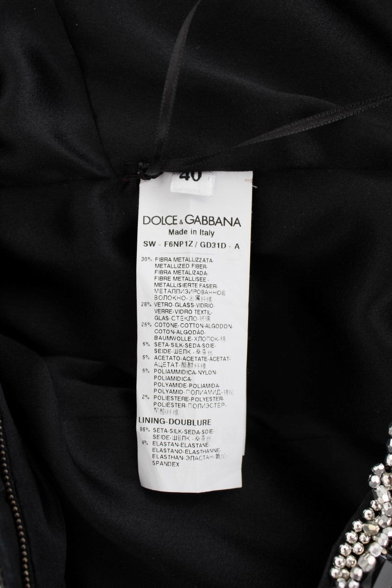 Robe de créateur Dolce &amp; Gabbana, argentée, confectionnée à la main, issue d'un défilé.