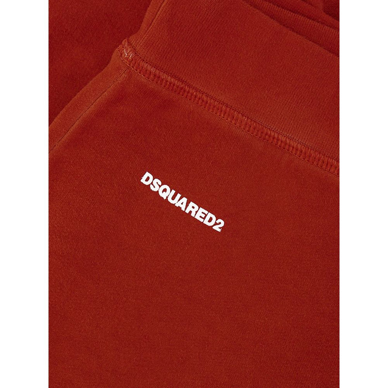Pantalons de Sudation Évasés Taille Haute en Coton Rouge Dsquared²