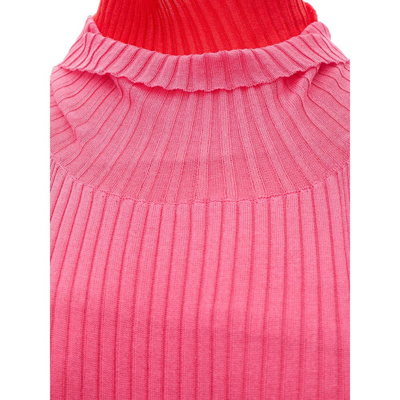 Bottega Veneta Pink Cotton Long Dress with Fringes
