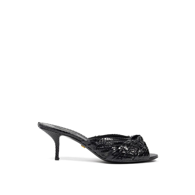 Dolce & Gabbana Sandale en Cuir Python Noir