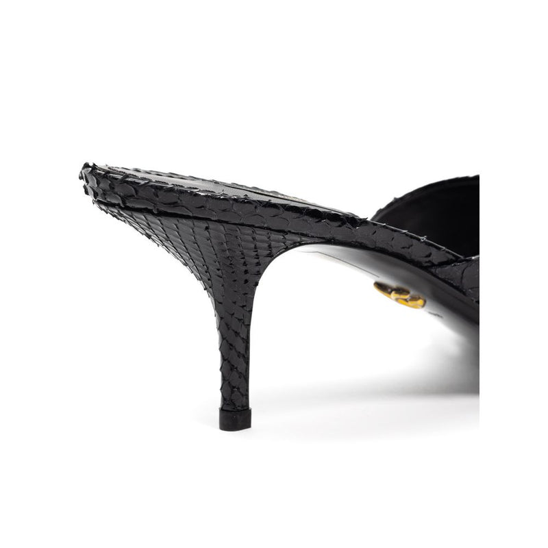 Dolce & Gabbana Sandale en Cuir Python Noir