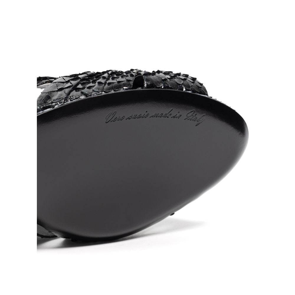Dolce & Gabbana Sandale en Cuir Python Noir