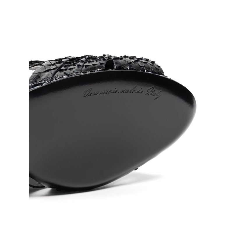 Dolce & Gabbana Sandale en Cuir Python Noir