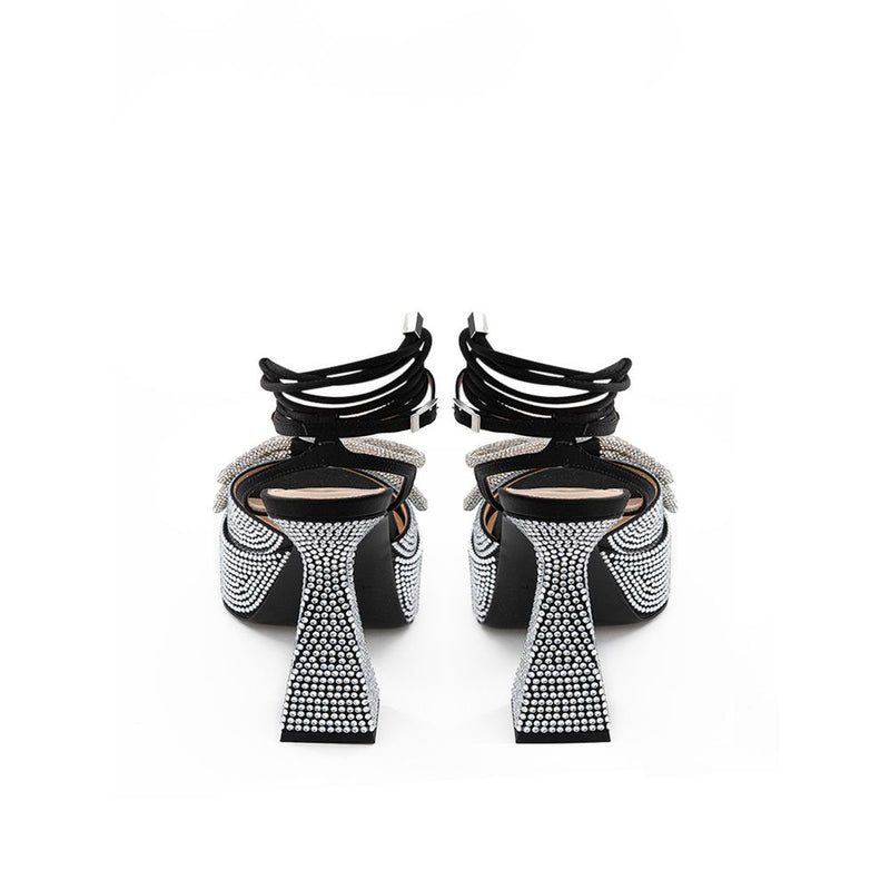 MACH & MACH Chic Black Leather Platforms