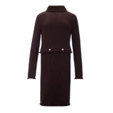 Bottega Veneta Elegant Viscose Brown Dress - Timeless Luxury
