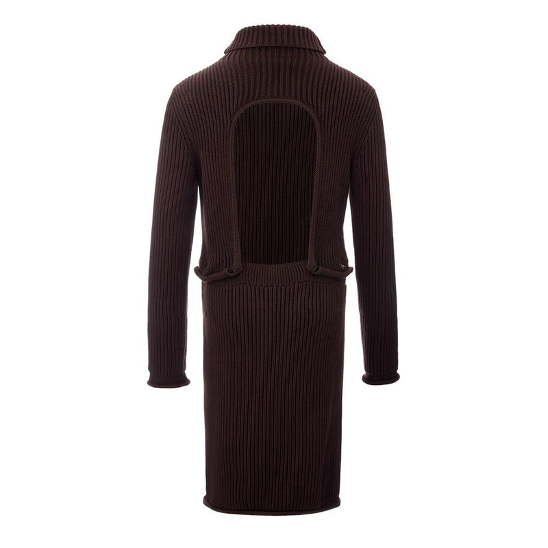 Bottega Veneta Elegant Viscose Brown Dress - Timeless Luxury