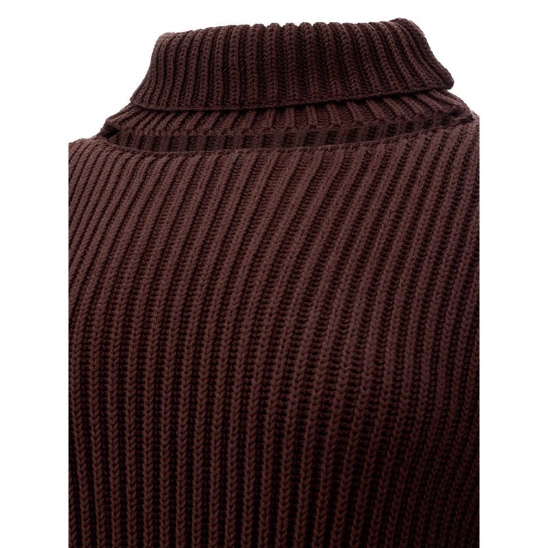 Bottega Veneta Elegant Viscose Brown Dress - Timeless Luxury