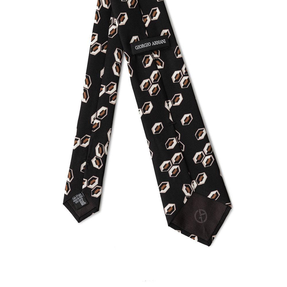 Cravates et nœud papillon en soie noire Giorgio Armani