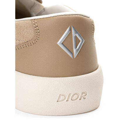 Baskets en cuir beige Dior