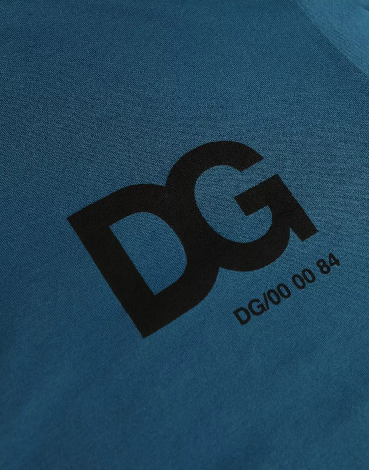 T-shirt à manches courtes en coton à col rond avec logo bleu de Dolce &amp; Gabbana