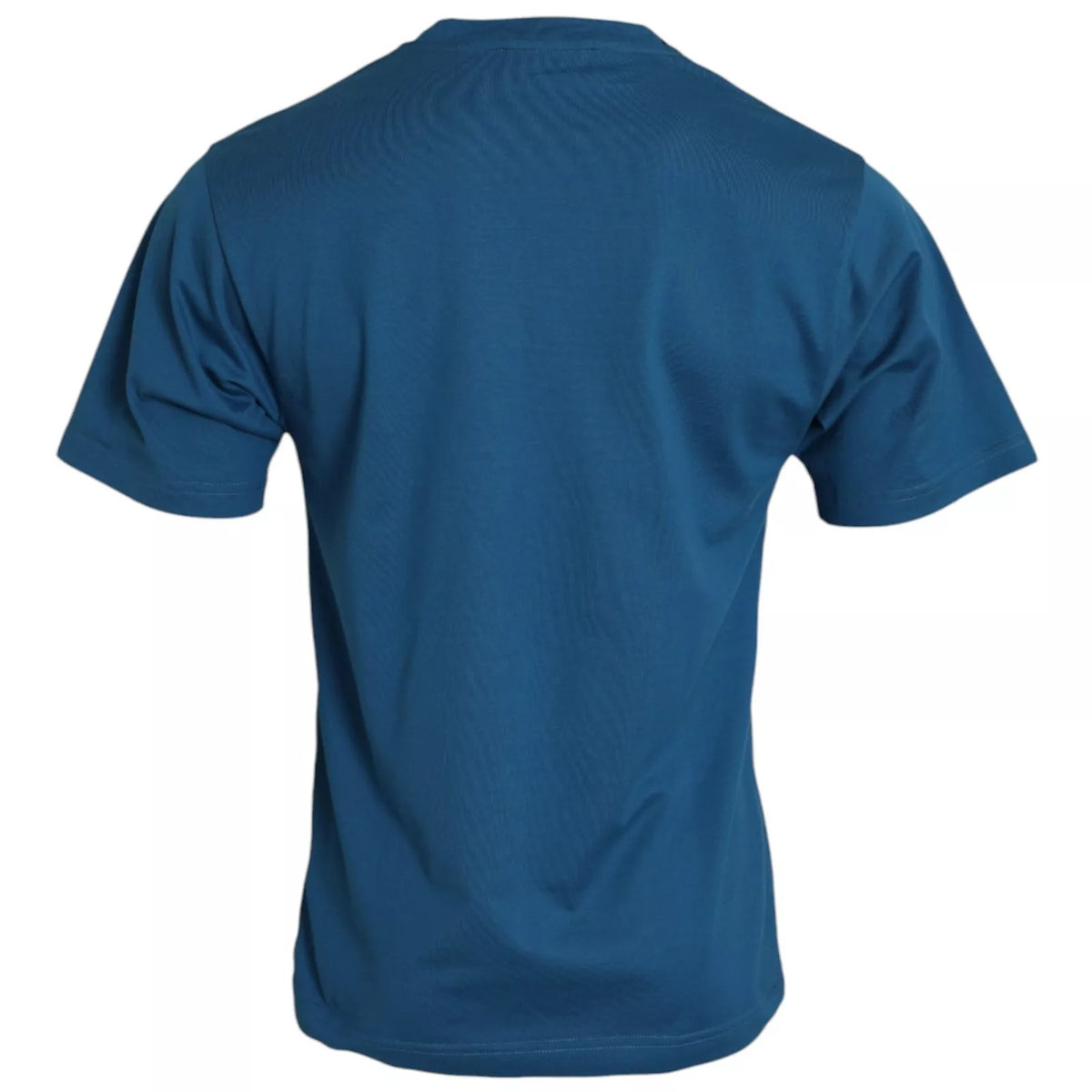 T-shirt à manches courtes en coton à col rond avec logo bleu de Dolce &amp; Gabbana