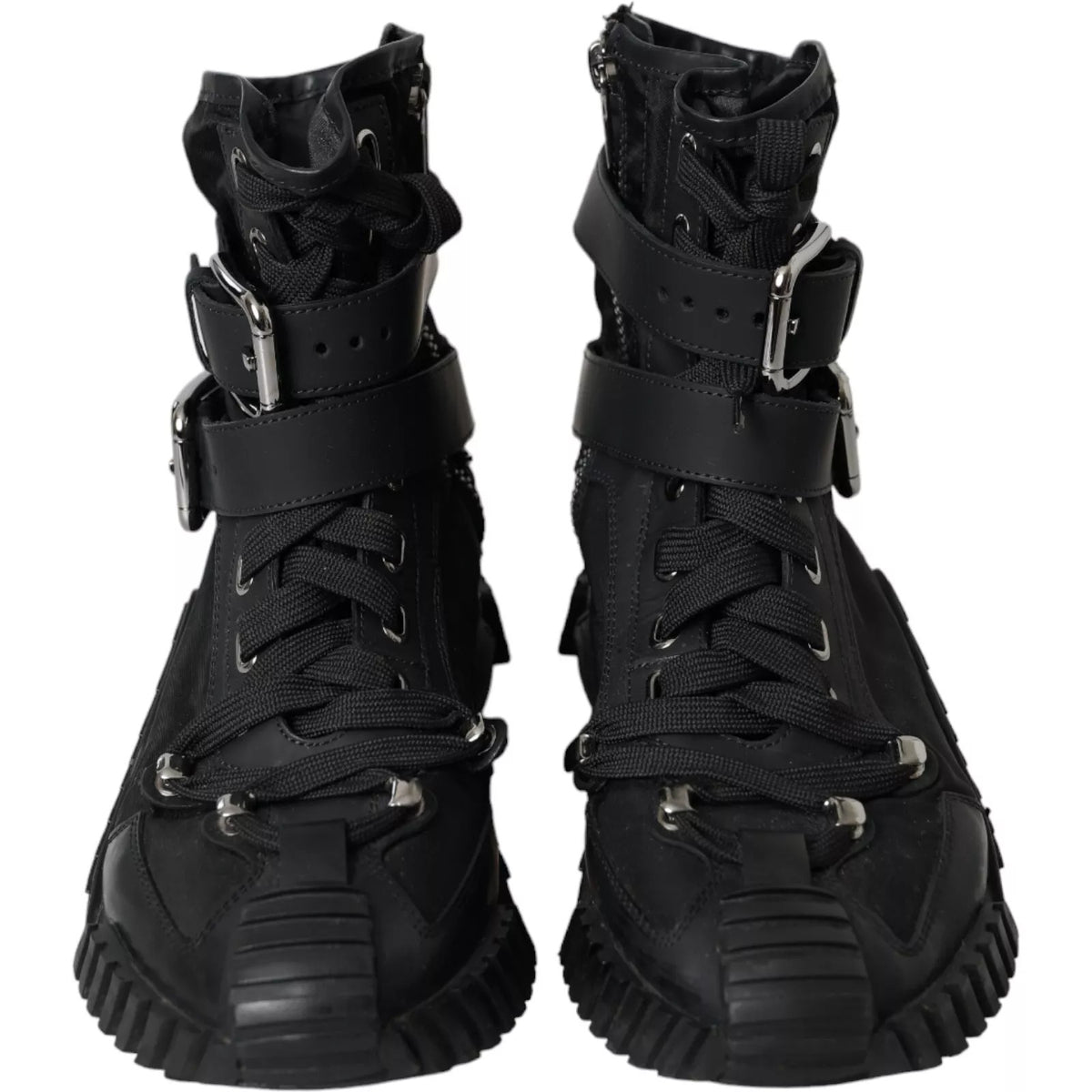 Dolce & Gabbana NS1 Black Nylon High Top Sneakers