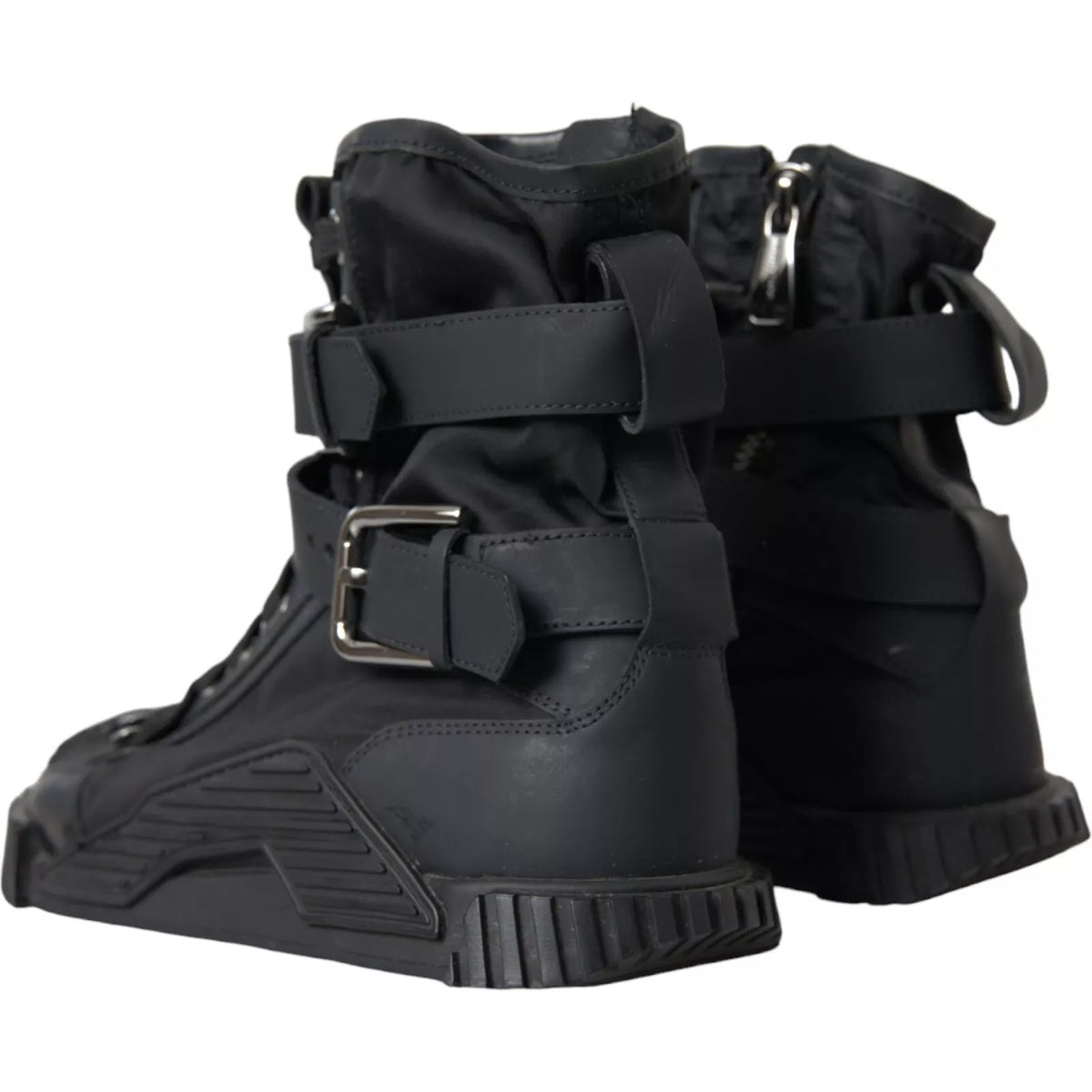 Dolce & Gabbana NS1 Black Nylon High Top Sneakers
