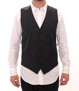 Gilet en laine rayé gris à simple boutonnage de Dolce &amp; Gabbana