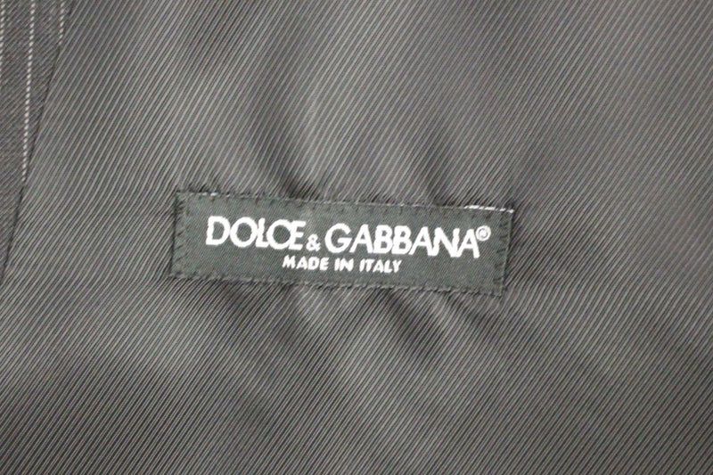 Gilet en laine rayé gris à simple boutonnage de Dolce &amp; Gabbana