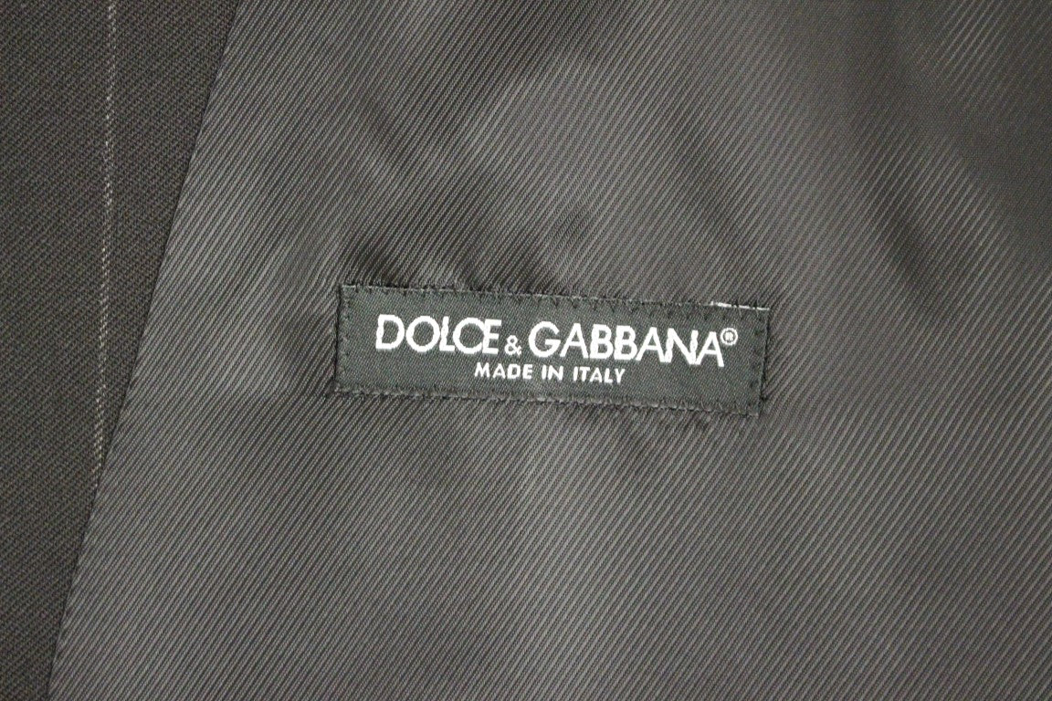 Gilet en laine rayé noir avec logo Dolce &amp; Gabbana