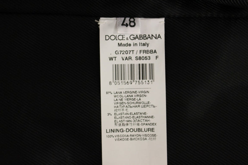 Gilet en laine rayé noir avec logo Dolce &amp; Gabbana