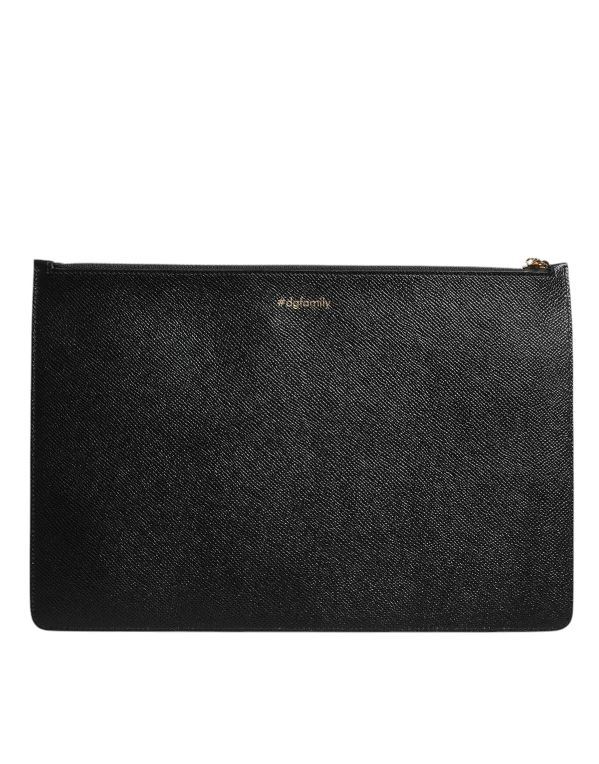 Sac pochette zippé en cuir noir Dolce & Gabbana #DGFAMILY pour homme
