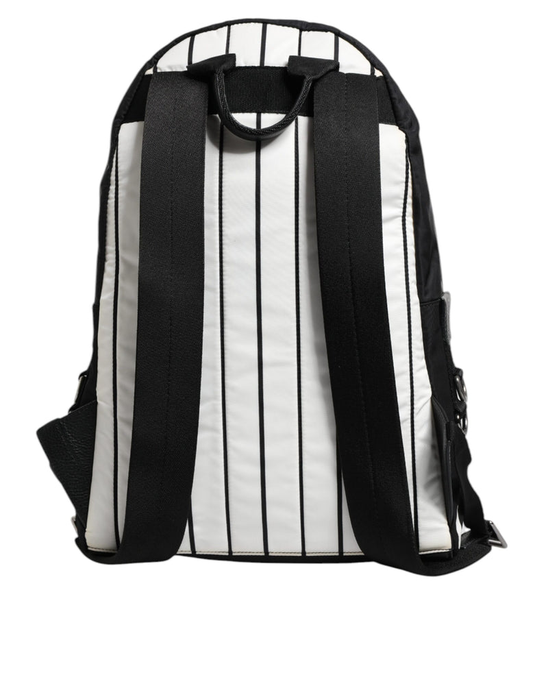 Sac à dos Dolce & Gabbana pour homme, imprimé Vulcano Royal King, noir et blanc