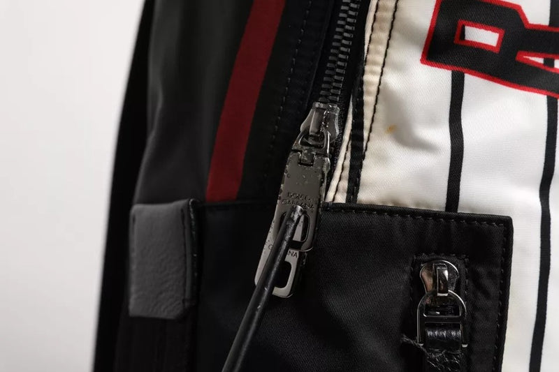Sac à dos Dolce & Gabbana pour homme, imprimé Vulcano Royal King, noir et blanc