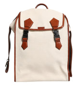 Sac à dos de voyage Dolce & Gabbana en toile beige et marron pour homme