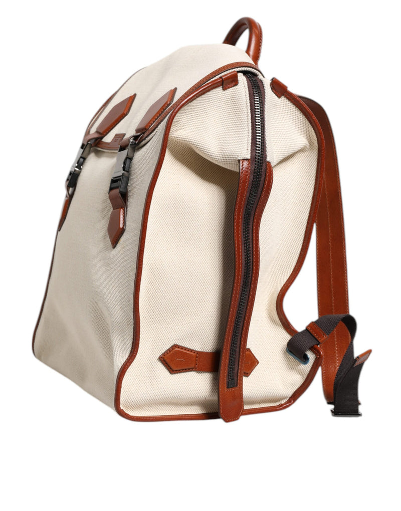 Sac à dos de voyage Dolce & Gabbana en toile beige et marron pour homme